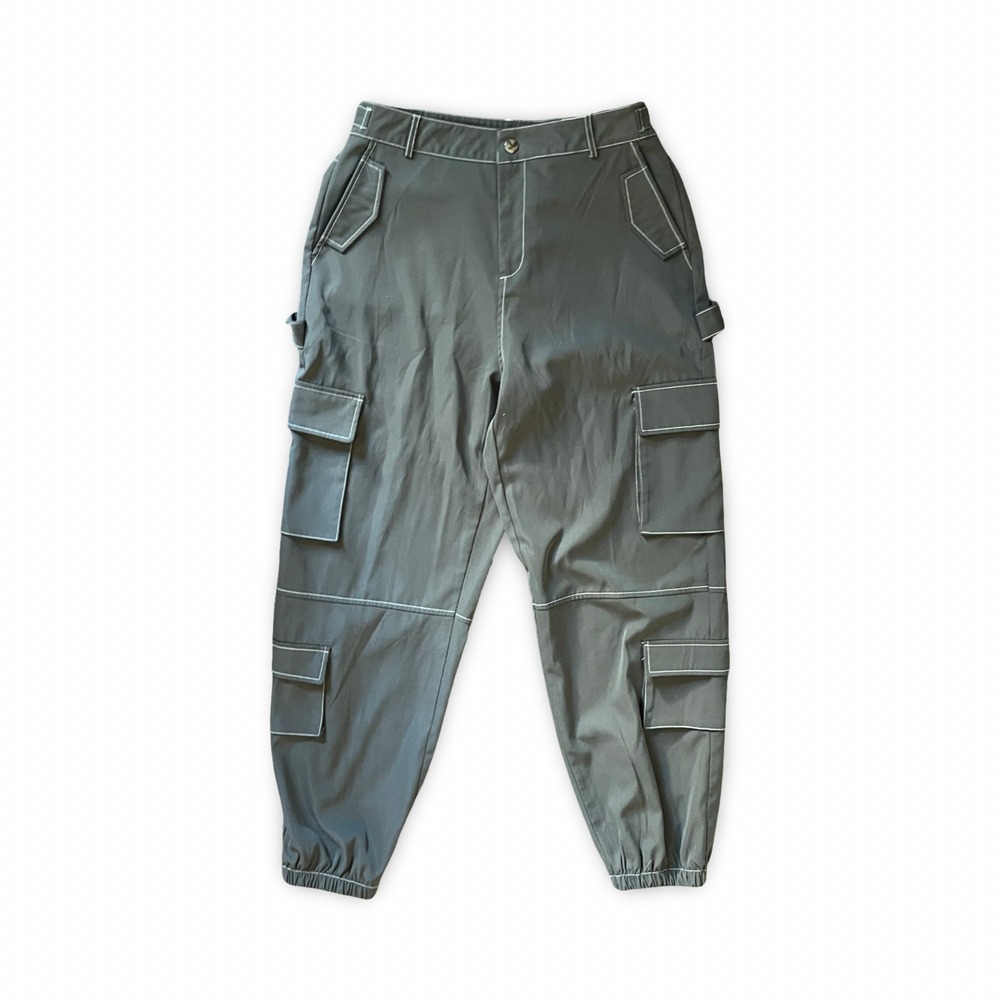 Forever 21 Women's Cargo Skater Pants Baggy Gray Joggers Size XL - Picture 1 of 9